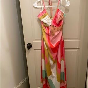 Colorful Strappy Maxi Dress